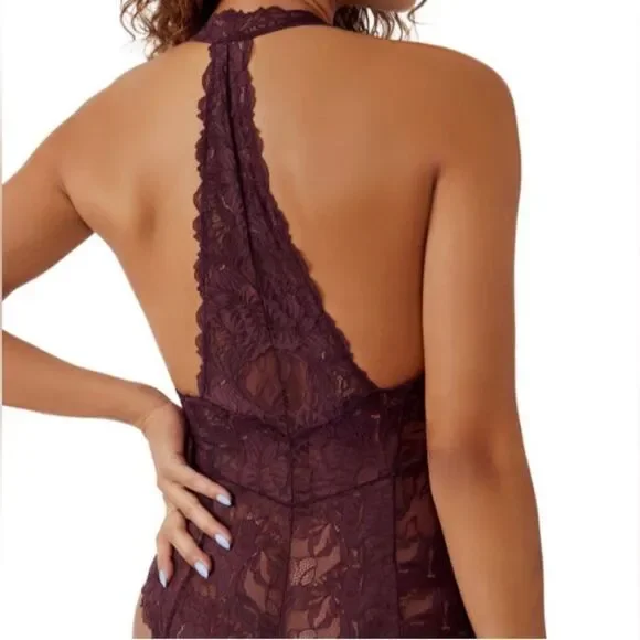 Free People Everyday Lace Bodysuit in Sugar Plum Size Small NWT - Picture 4 of 5